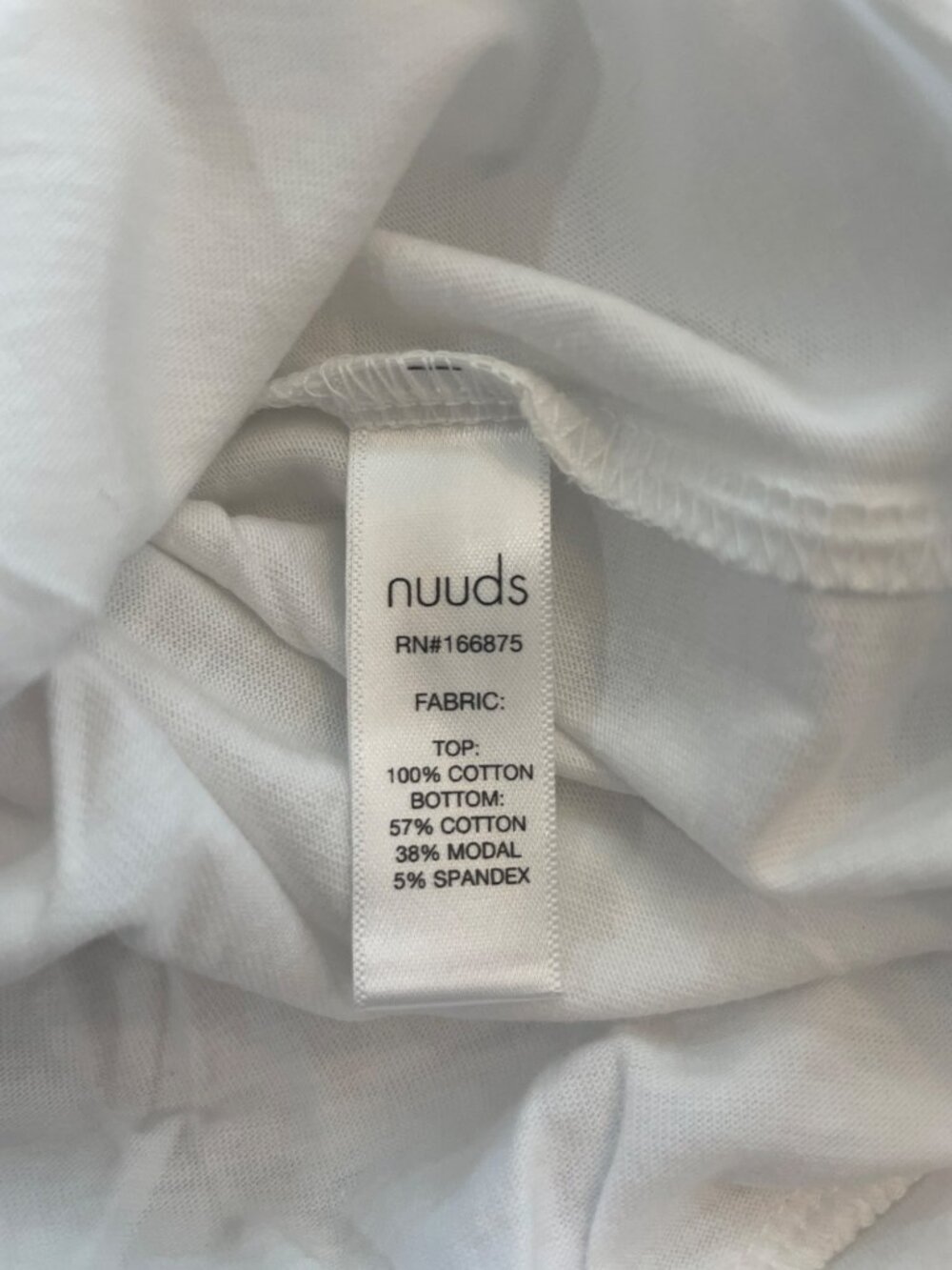 Nuuds White Short Sleeve Bodysuit With Snap Closure Women's Size XXL NEW - Picture 7 of 7